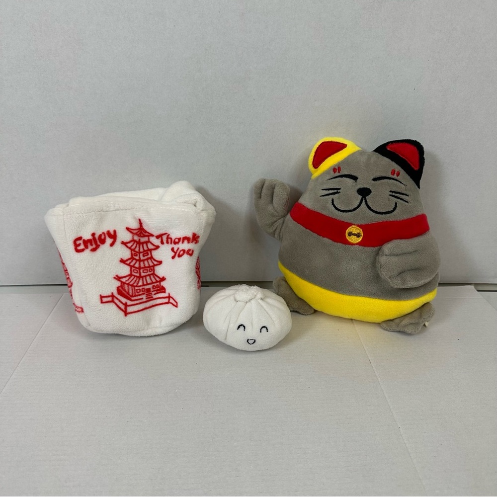 Barkbox Dog Toys - Chinese Take Out Box And Cat- Plush Dog Chew Toys - READ